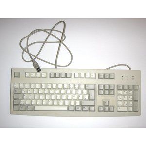 Vintage DIN5 AT Keyboard Cherry G83-6072LANDE German Qwertz RS 6000 CYA Win 95